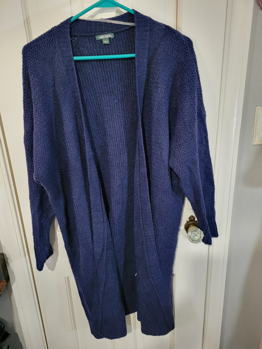 wild fable Navy Open-Front Long Knit Cardigan
